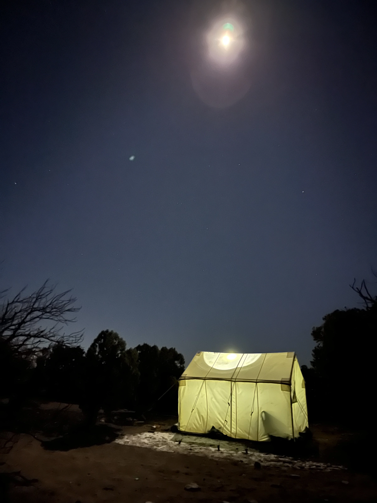 tent at night